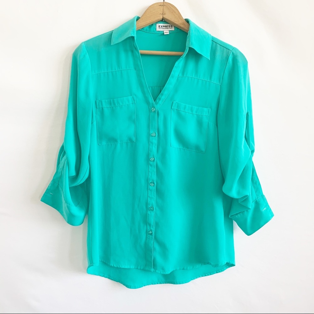 Express the Portofino Shirt Sz XS /TP Blue